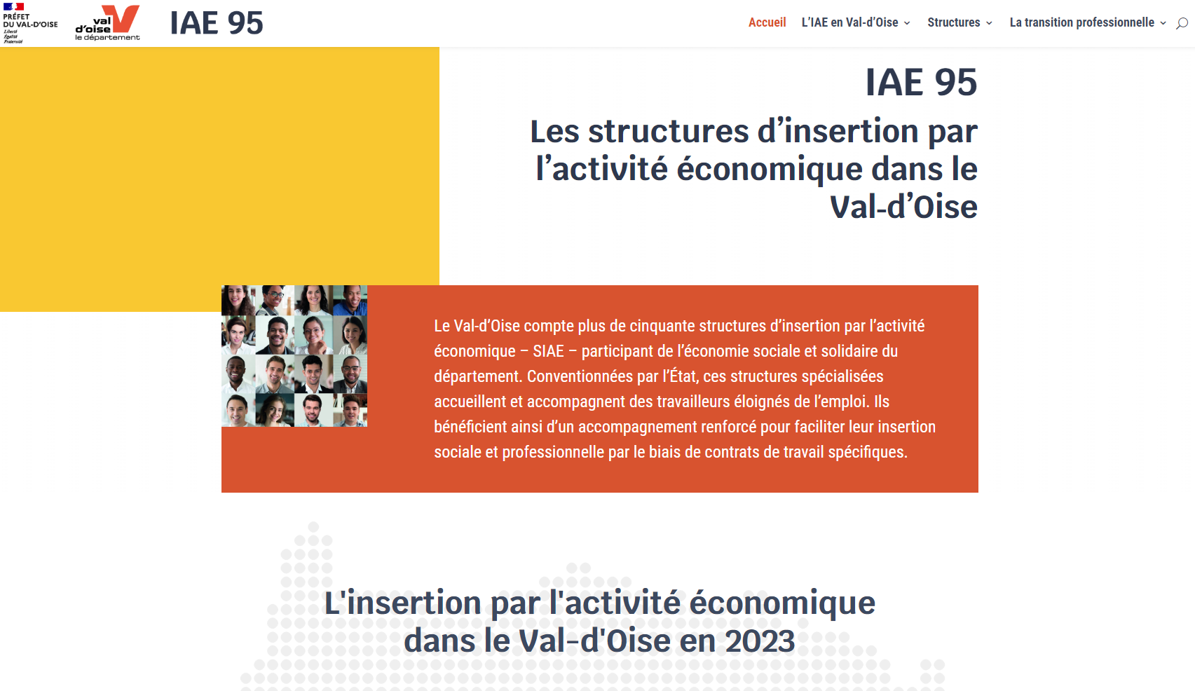 Capture d'écran du site IAE 95