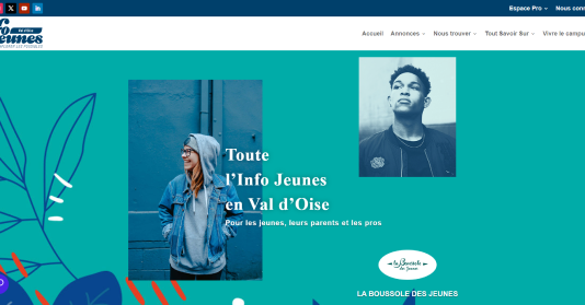 Capture d'écran du site infojeune val d'oise