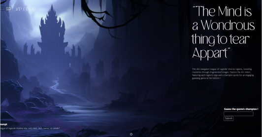 Capture d'écran du site LoL AI Regions