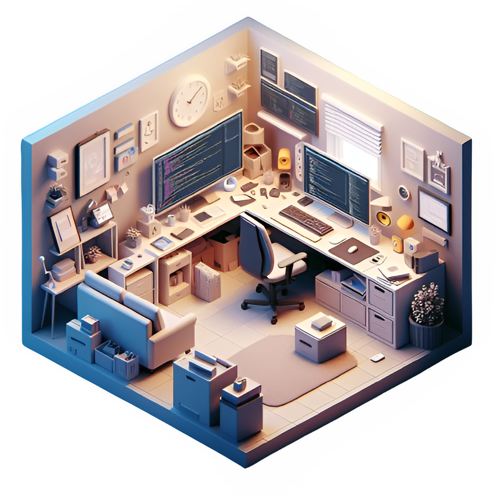 a propos illustration bureau isometrique